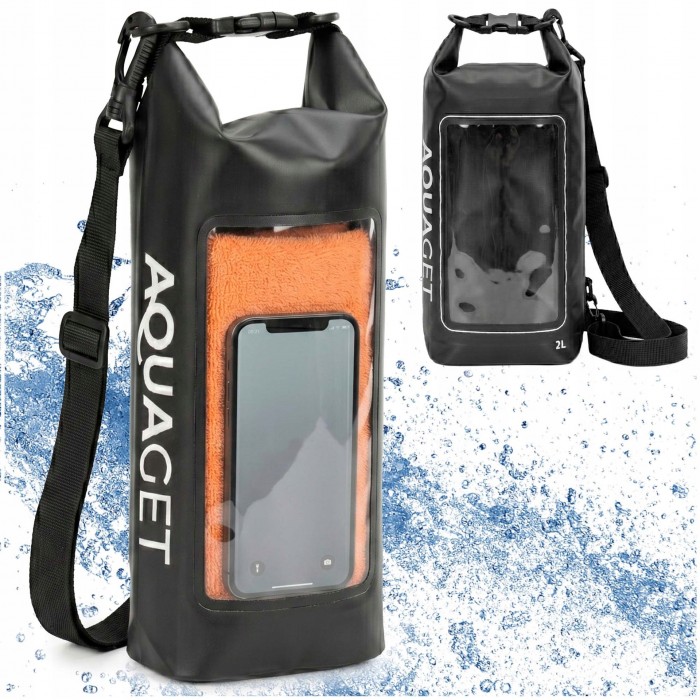 Гермомішок Aquaget 2 л водозахисний AQ0020 Black Гермомішок Aquaget 2 л водозахисний AQ0020 Black