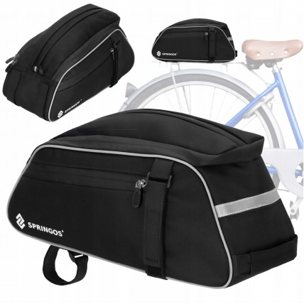 Велосипедная сумка Springos для багажника BA0092 Black Велосипедная сумка Springos для багажника BA0092 Black