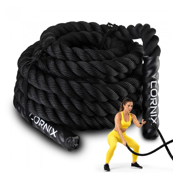 Канат тренировочный Cornix Battle Rope 9 м для кроссфита XR-0573 Black Канат тренировочный Cornix Battle Rope 9 м для кроссфита XR-0573 Black