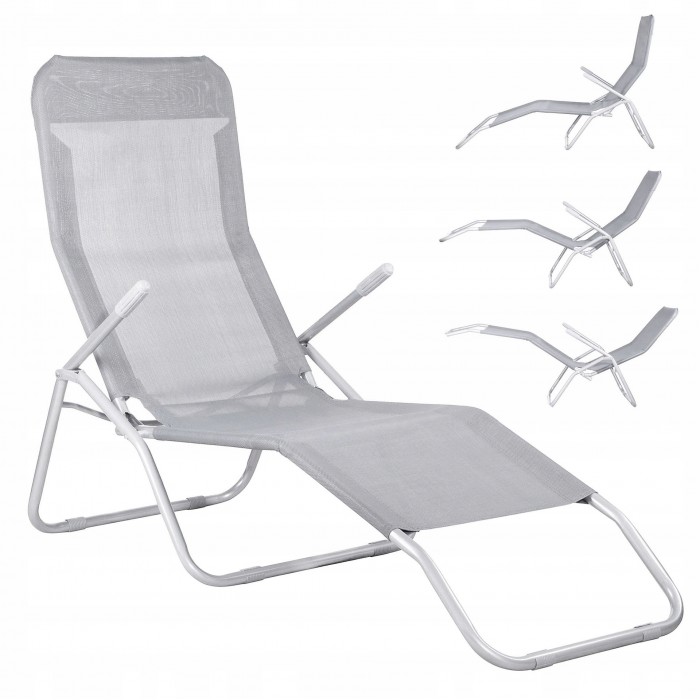 Шезлонг Springos Zero Gravity складний GC0015 Grey