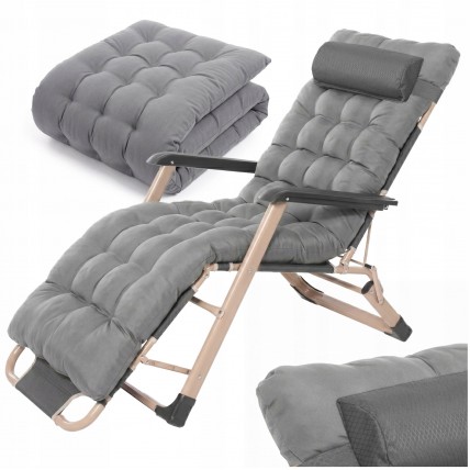 Шезлонг (крісло-лежак) Springos Zero Gravity для пляжу, тераси та саду GC0066 Grey