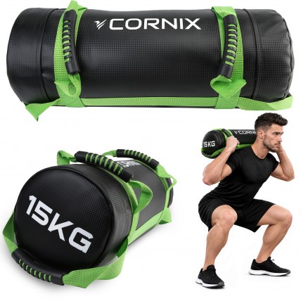 Мешок для кроссфита Cornix 15 кг тренировочный XR-0550 Black/Green Мешок для кроссфита Cornix 15 кг тренировочный XR-0550 Black/Green