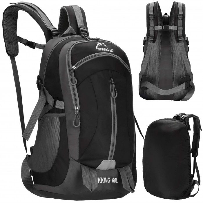 Рюкзак туристичний Springos 60 л CS0132 Black/Grey Рюкзак туристичний Springos 60 л CS0132 Black/Grey