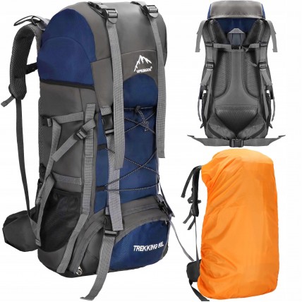 Туристический рюкзак Springos 90 л CS0130 Navy Blue/Grey Туристический рюкзак Springos 90 л CS0130 Navy Blue/Grey