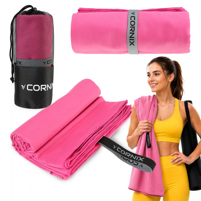 Рушник спортивний Cornix 180 x 100 см з мікрофібри XR-0557 Pink Рушник спортивний Cornix 180 x 100 см з мікрофібри XR-0557 Pink