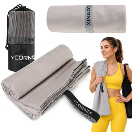 Рушник спортивний Cornix 180 x 100 см з мікрофібри XR-0559 Grey Рушник спортивний Cornix 180 x 100 см з мікрофібри XR-0559 Grey