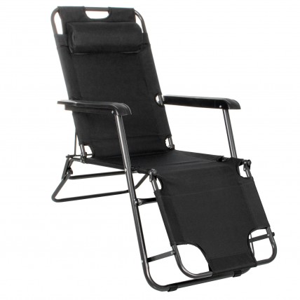 Шезлонг (крісло-лежак) Springos Zero Gravity для пляжу, тераси та саду GC0060 Black