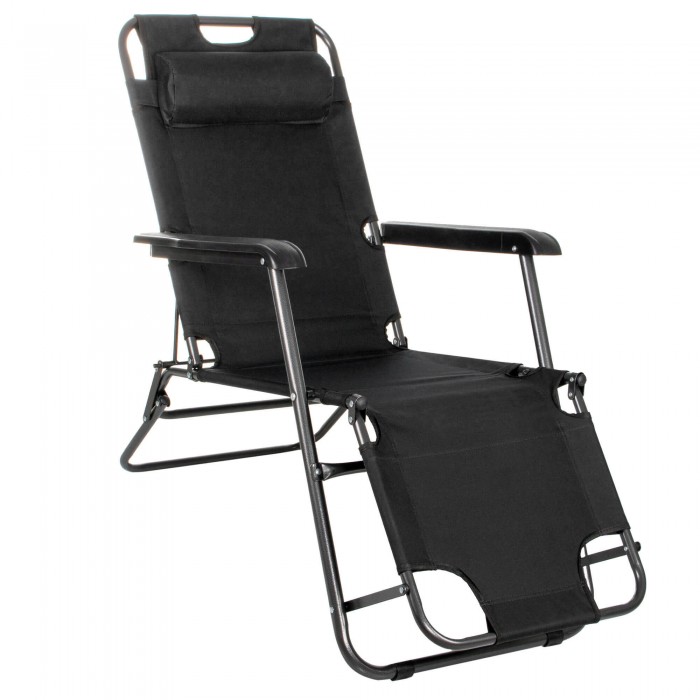 Шезлонг (крісло-лежак) Springos Zero Gravity для пляжу, тераси та саду GC0060 Black Шезлонг (крісло-лежак) Springos Zero Gravity для пляжу, тераси та саду GC0060 Black