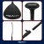 Весло для SUP дошки Aquaget 160-208 см регульоване, складне AQ0051 Black