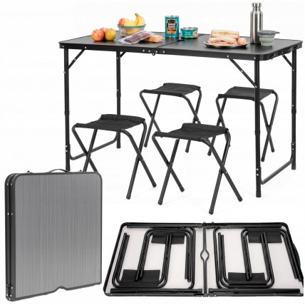 Набор кемпинговый Springos складной стол и стулья 4 шт CS0182 Grey/Black Набор кемпинговый Springos складной стол и стулья 4 шт CS0182 Grey/Black