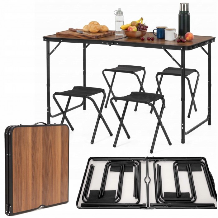 Набор кемпинговый Springos складной стол и стулья 4 шт CS0180 Brown/Black