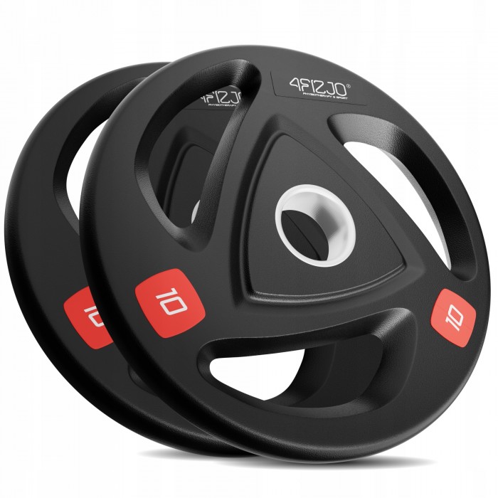 Диск олимпийский 4FIZJO 2 x 10 кг 51 мм металлический, прорезиненный Black (P-5905973401289)