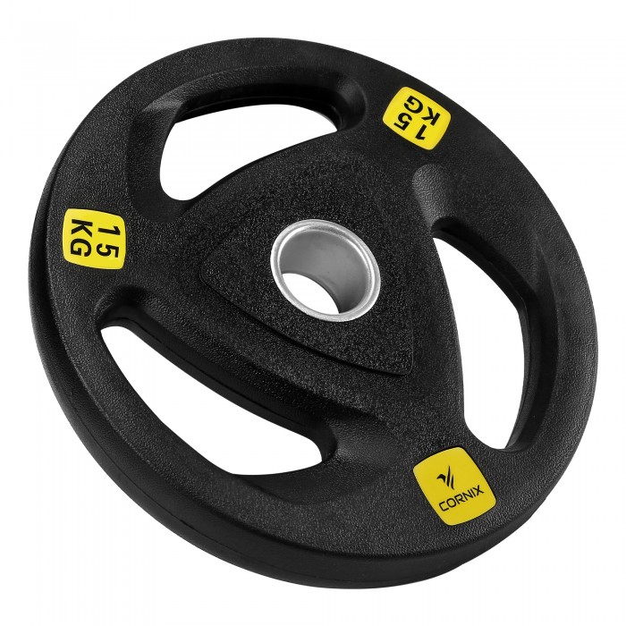 Диск олімпійський Cornix 1 x 15 кг 51 мм металевий, прогумований XR-0427 Black
