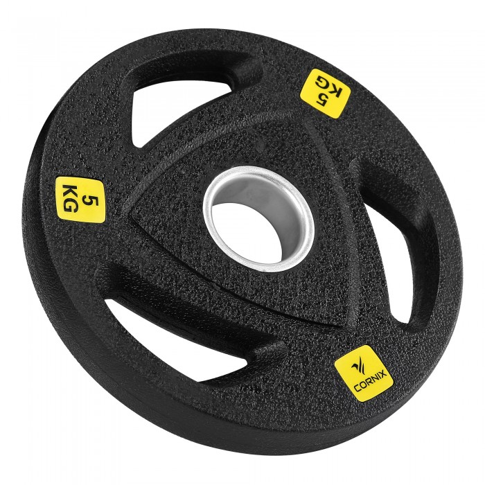 Диск олімпійський Cornix 1 x 5 кг 51 мм металевий, прогумований XR-0425 Black
