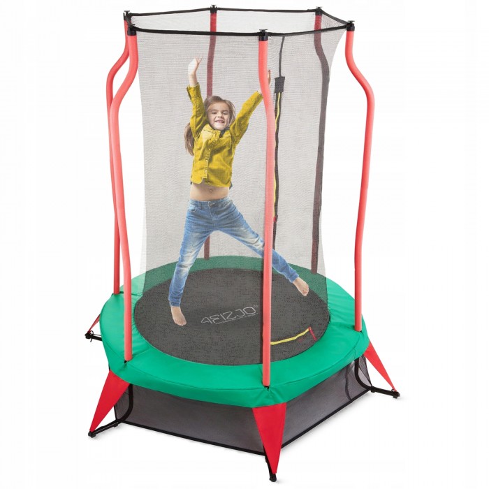 Батут дитячий для дому 4FIZJO Kids 140 см Green/Red (P-5907739319456)