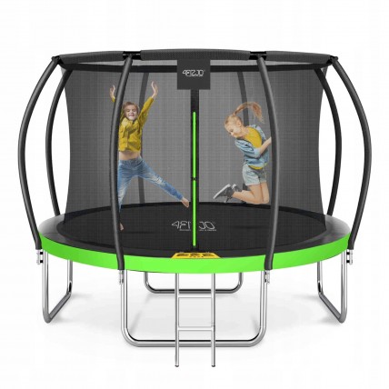 Батут із внутрішньою сіткою 4FIZJO PRO 12FT 374 см Black/Green (P-5907739314185)