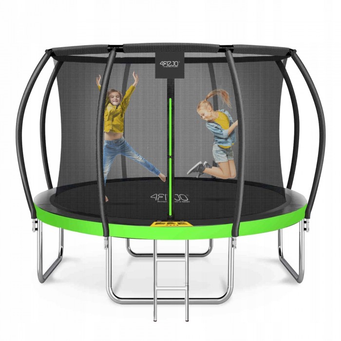 Батут с внутренней сеткой 4FIZJO PRO 12FT 374 см Black/Green (P-5907739314185)