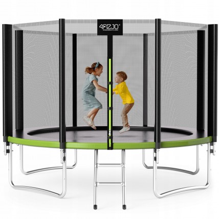 Батут із зовнішньою сіткою 4FIZJO Classic 12FT 374 см Black/Green (P-5907739312914)