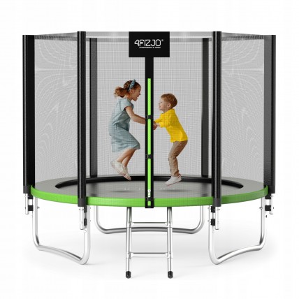 Батут із зовнішньою сіткою 4FIZJO Classic 8FT 252 см Black/Green (P-5907739314123)