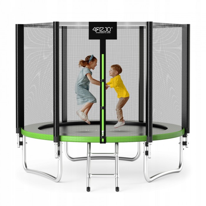 Батут із зовнішньою сіткою 4FIZJO Classic 8FT 252 см Black/Green (P-5907739314123)