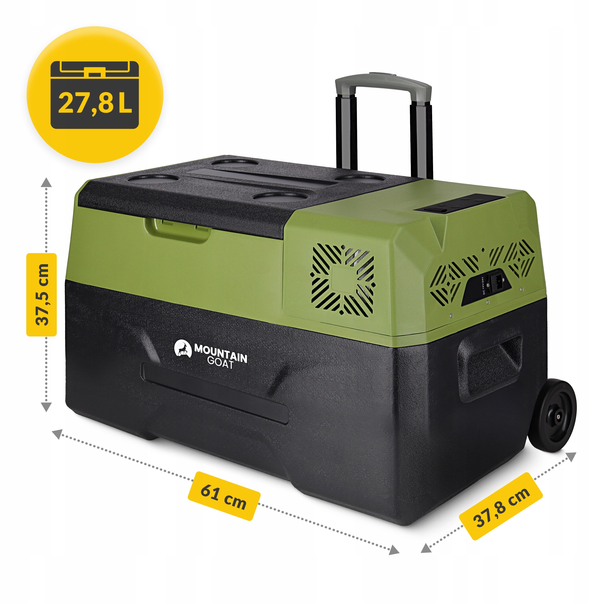 Холодильник туристичний компресорний Mountain Goat XTREME 27.8 л електричний, переносний Black/Olive (P-5905973404884) — мініатюра 6