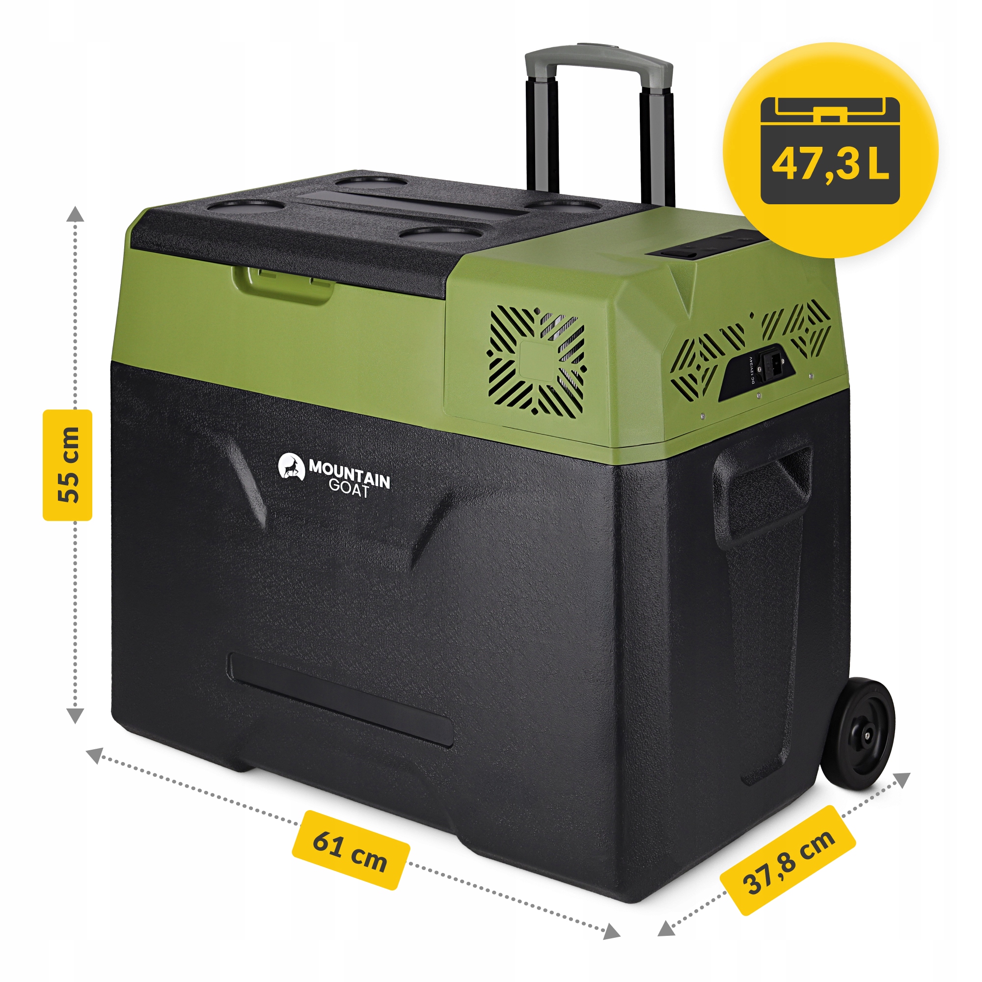 Холодильник туристичний компресорний Mountain Goat XTREME 47.3 л електричний, переносний Black/Olive (P-5905973404891) — мініатюра 7