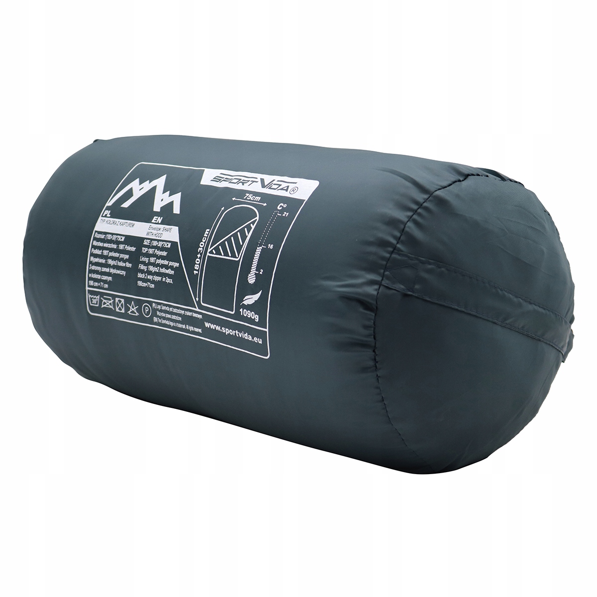 Спальний мішок (спальник) ковдра SportVida SV-CC0065 +2 ...+21°C R Navy Green/Orange — мініатюра 9
