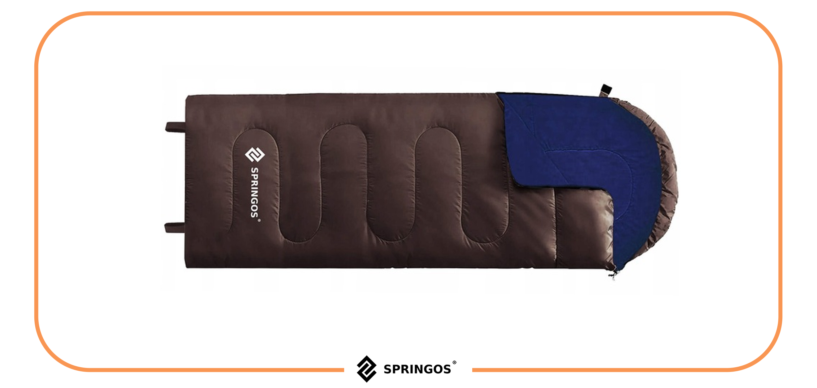 Спальний мішок (спальник) Springos 2 в 1 CS0121 0 ...+8 °C R Brown/Navy Blue