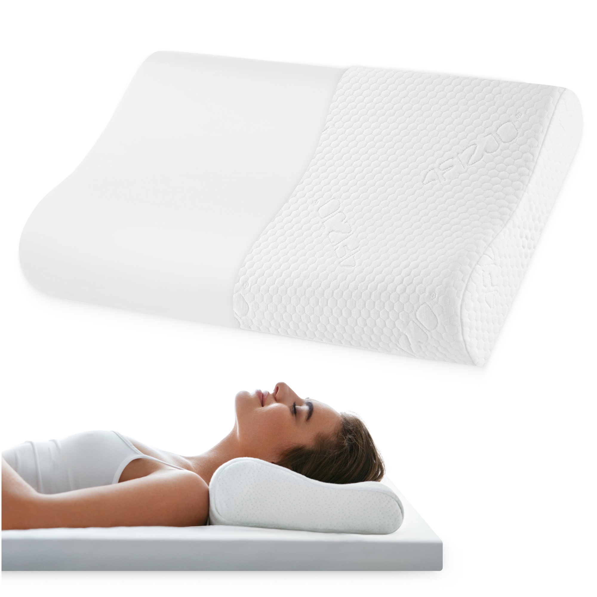 Подушка ортопедична 4FIZJO Ergo Small 30 x 50 см для сну White (P-5907739319401) — фото 1