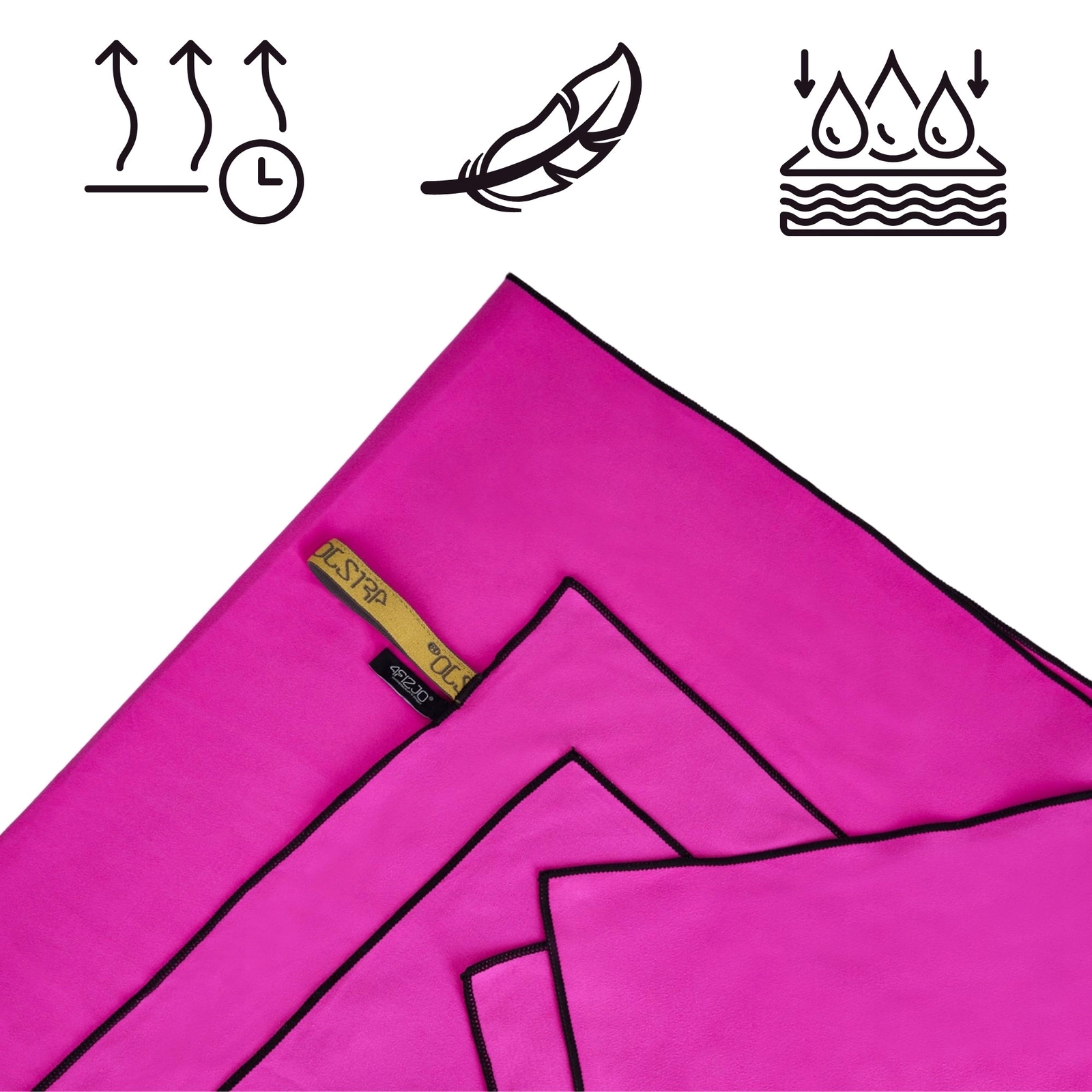 Рушник спортивний 4FIZJO XL 180 x 100 см з мікрофібри Pink (P-5907739317230) — мініатюра 7