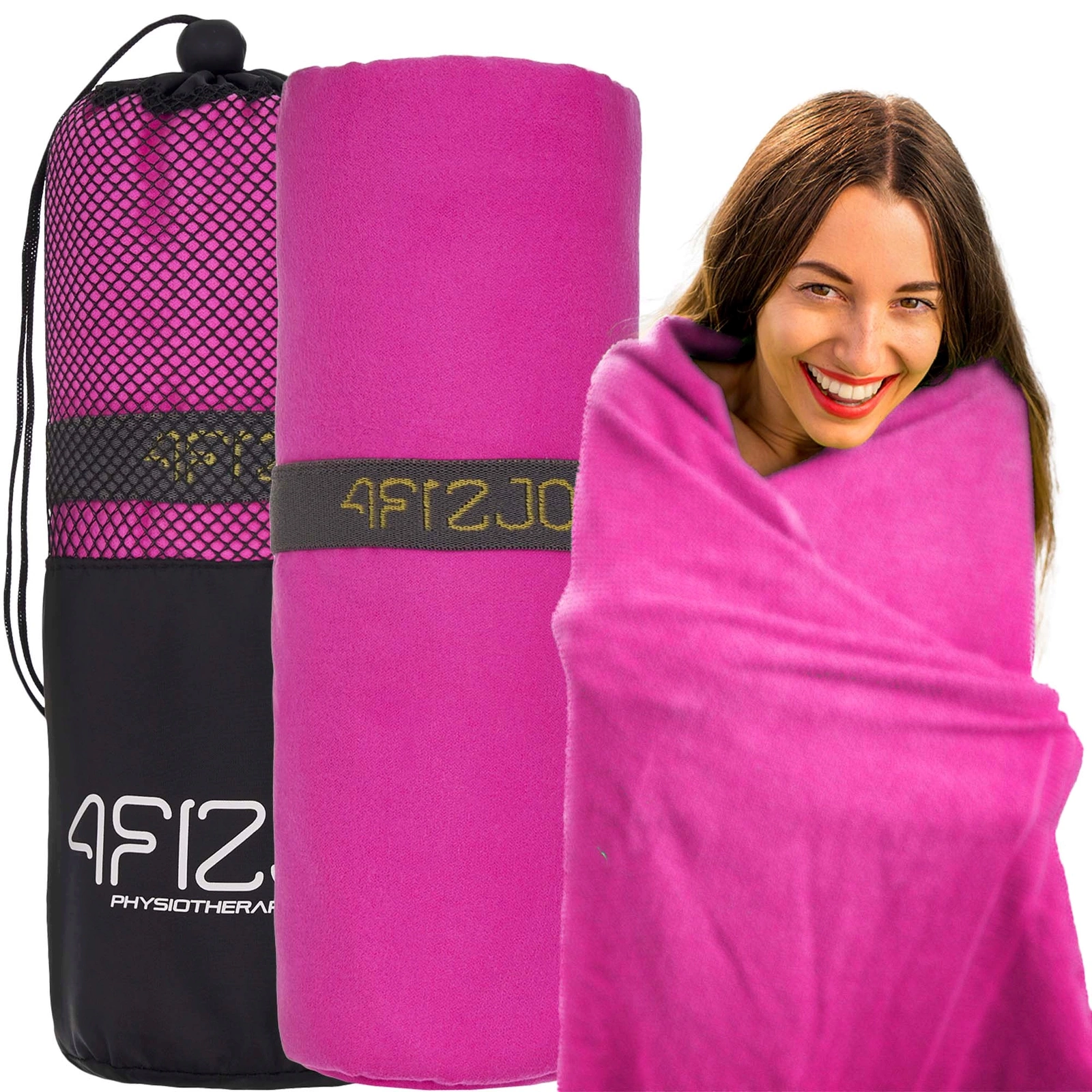 Рушник спортивний 4FIZJO XL 180 x 100 см з мікрофібри Pink (P-5907739317230) — мініатюра 10