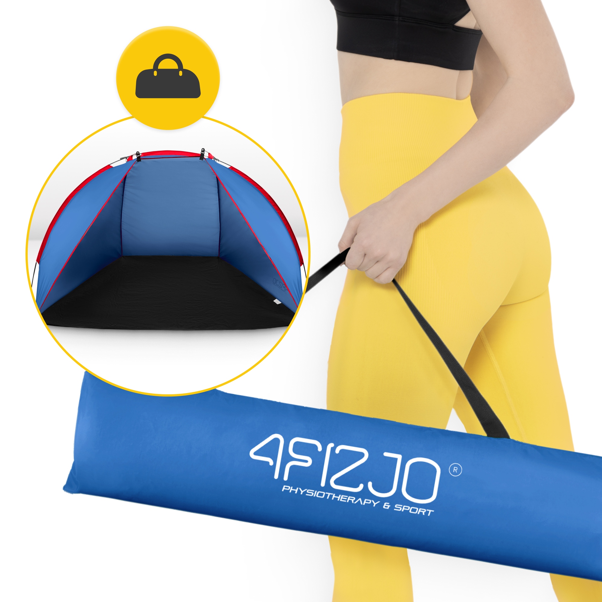 Намет пляжний 4FIZJO 200 x 115 см Blue/Red (P-5905973405171) — мініатюра 7