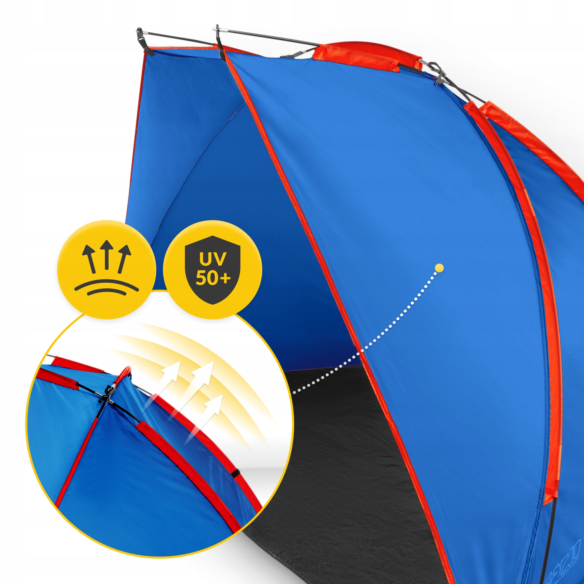 Намет пляжний 4FIZJO 200 x 115 см Blue/Red (P-5905973405171) — мініатюра 8