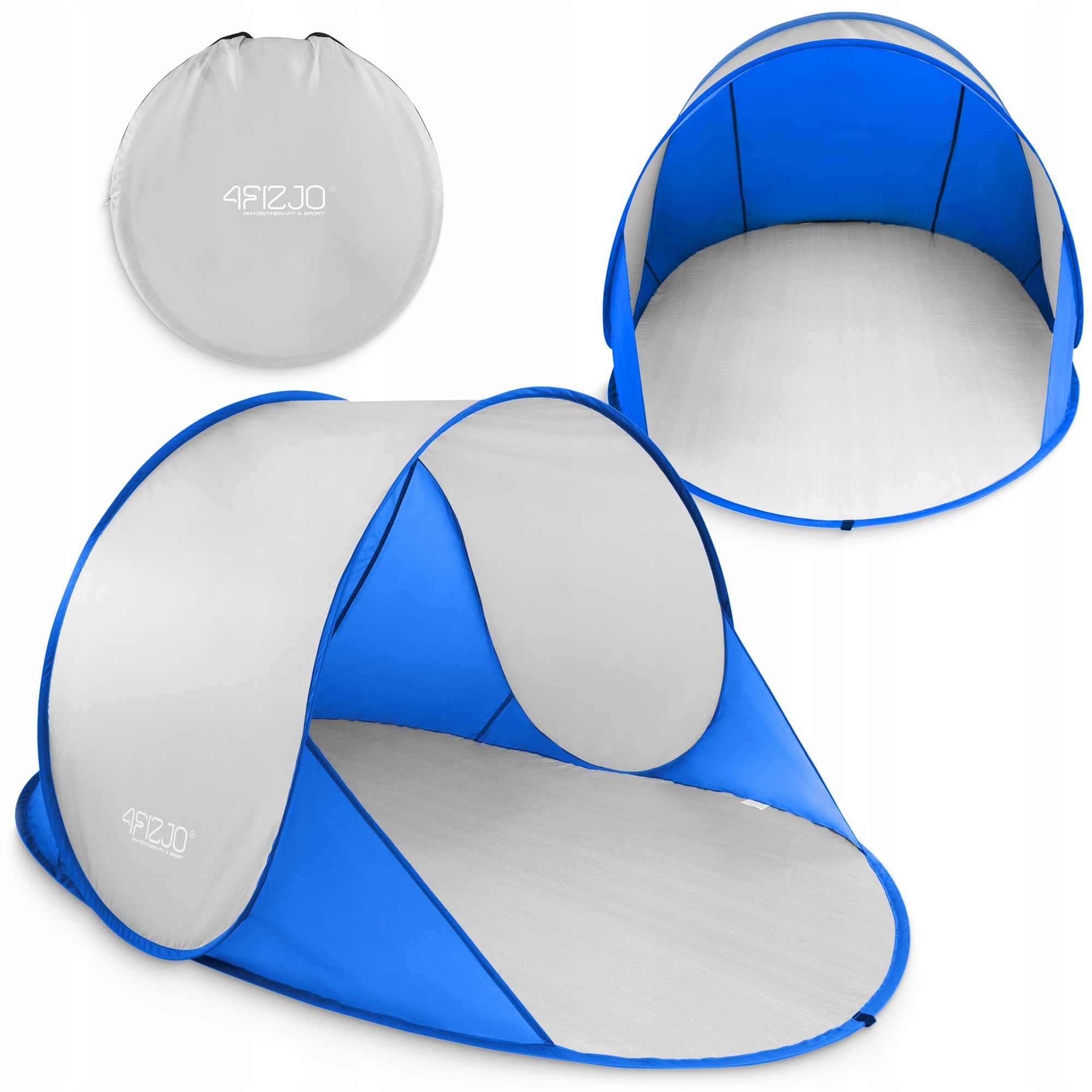 Намет пляжний 4FIZJO Pop-Up 195 x 120 см саморозкладний Blue/Grey (P-5905973405157) — фото 1
