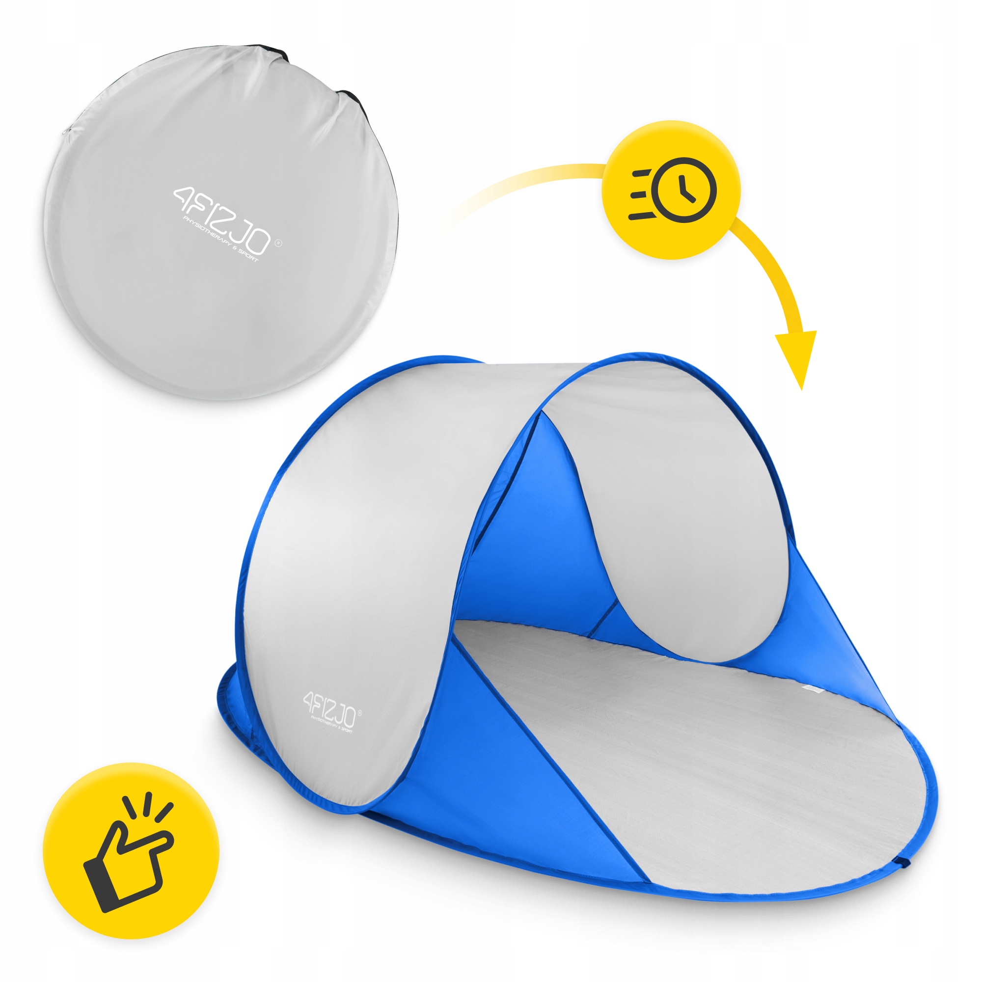 Намет пляжний 4FIZJO Pop-Up 195 x 120 см саморозкладний Blue/Grey (P-5905973405157) — фото 3