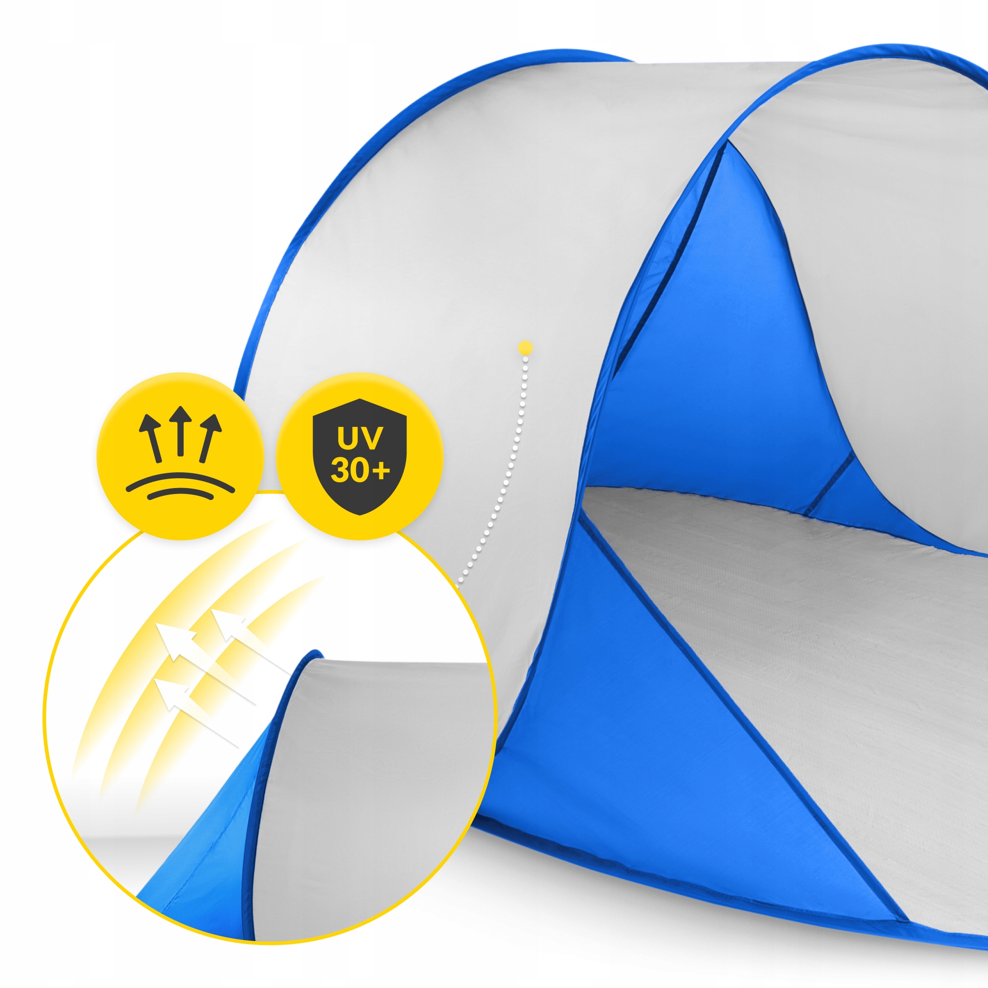 Намет пляжний 4FIZJO Pop-Up 195 x 120 см саморозкладний Blue/Grey (P-5905973405157) — мініатюра 6
