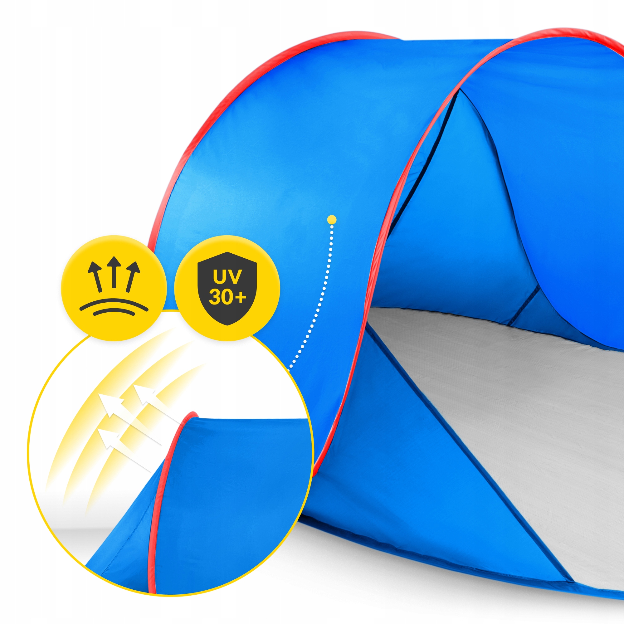Намет пляжний 4FIZJO Pop-Up 195 x 120 см саморозкладний Blue/Red (P-5905973405164) — мініатюра 6