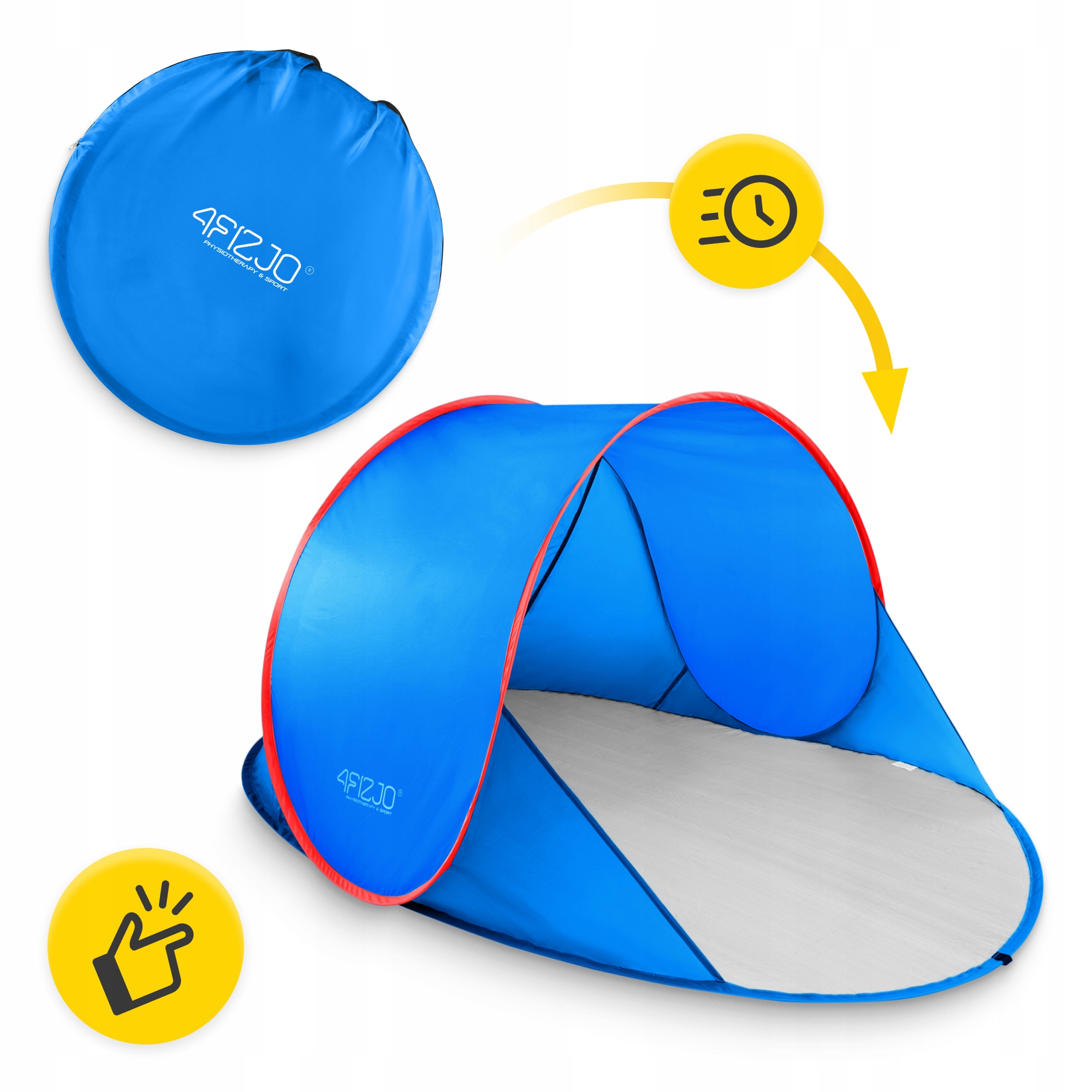 Намет пляжний 4FIZJO Pop-Up 195 x 120 см саморозкладний Blue/Red (P-5905973405164) — мініатюра 7