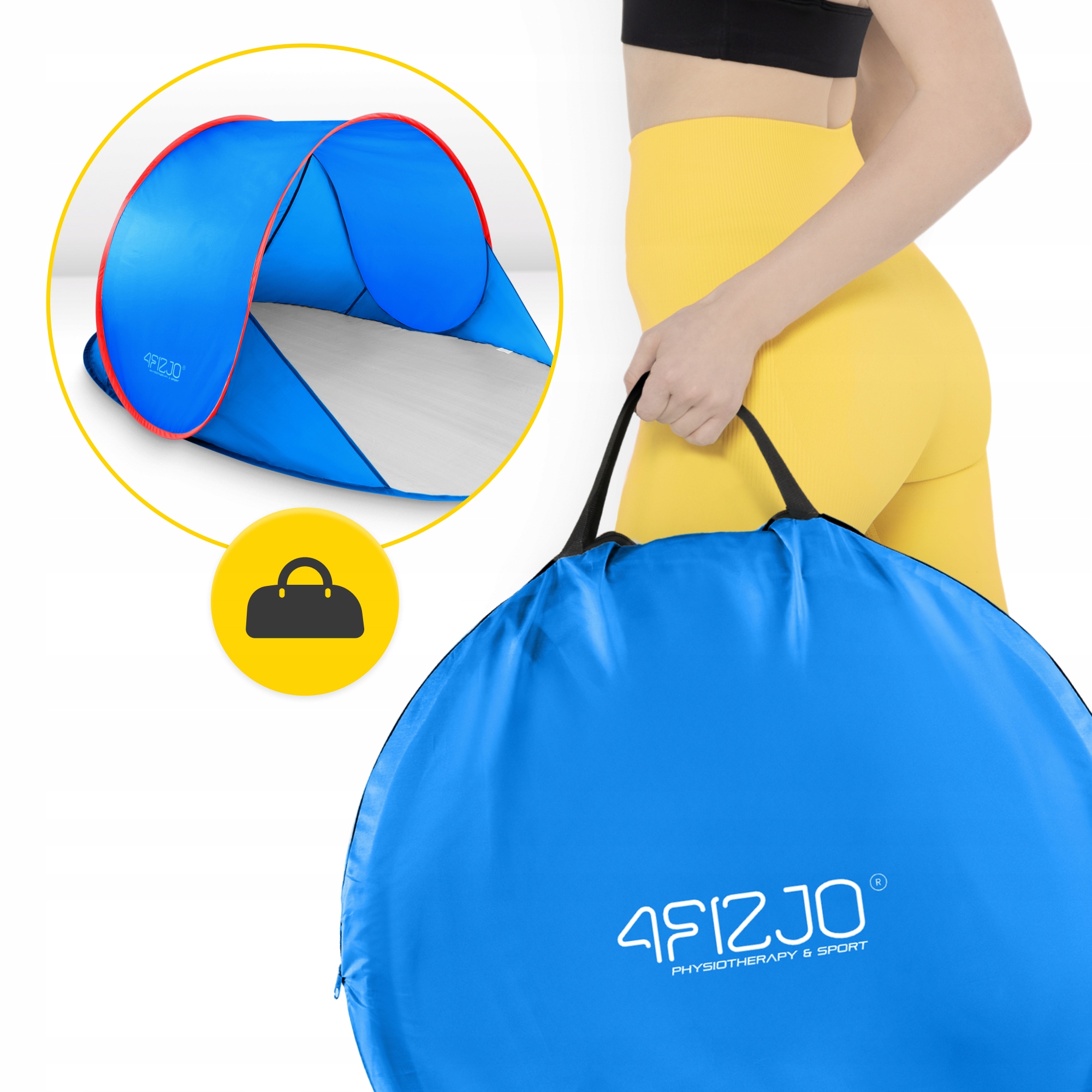 Намет пляжний 4FIZJO Pop-Up 195 x 120 см саморозкладний Blue/Red (P-5905973405164) — мініатюра 9