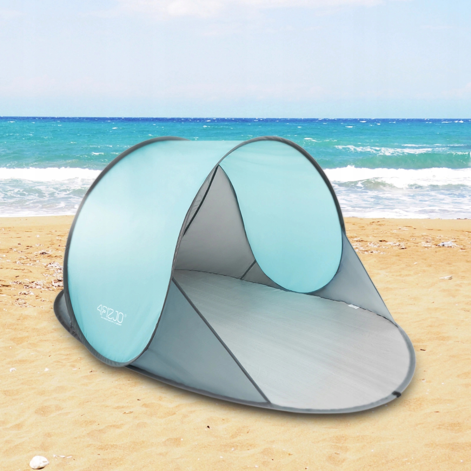 Намет пляжний 4FIZJO Pop-Up 195 x 120 см саморозкладний Grey/Mint (P-5905973401432) — мініатюра 8