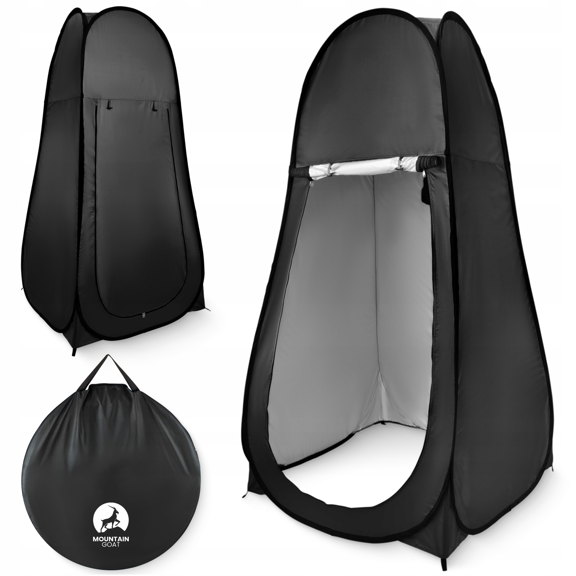 Намет туалет-душ, переодягальня Mountain Goat Pop-Up 200 x 110 x 110 см саморозкладний Black (P-5905973405195) — фото 1