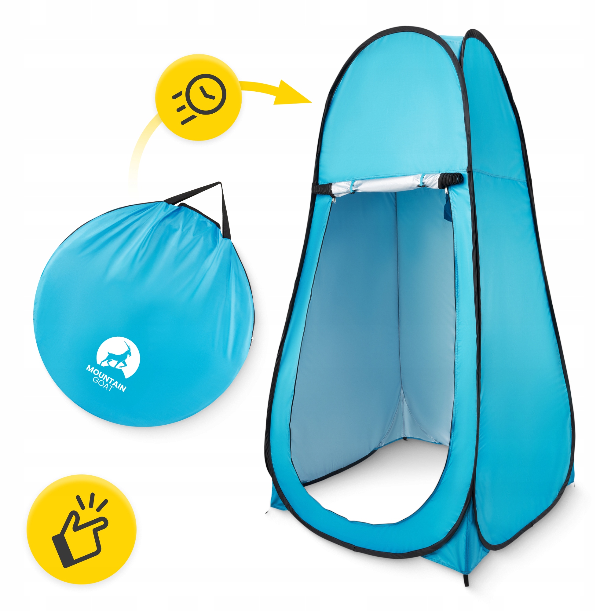 Намет туалет-душ, переодягальня Mountain Goat Pop-Up 200 x 110 x 110 см саморозкладний Sky Blue (P-5905973401456) — фото 4