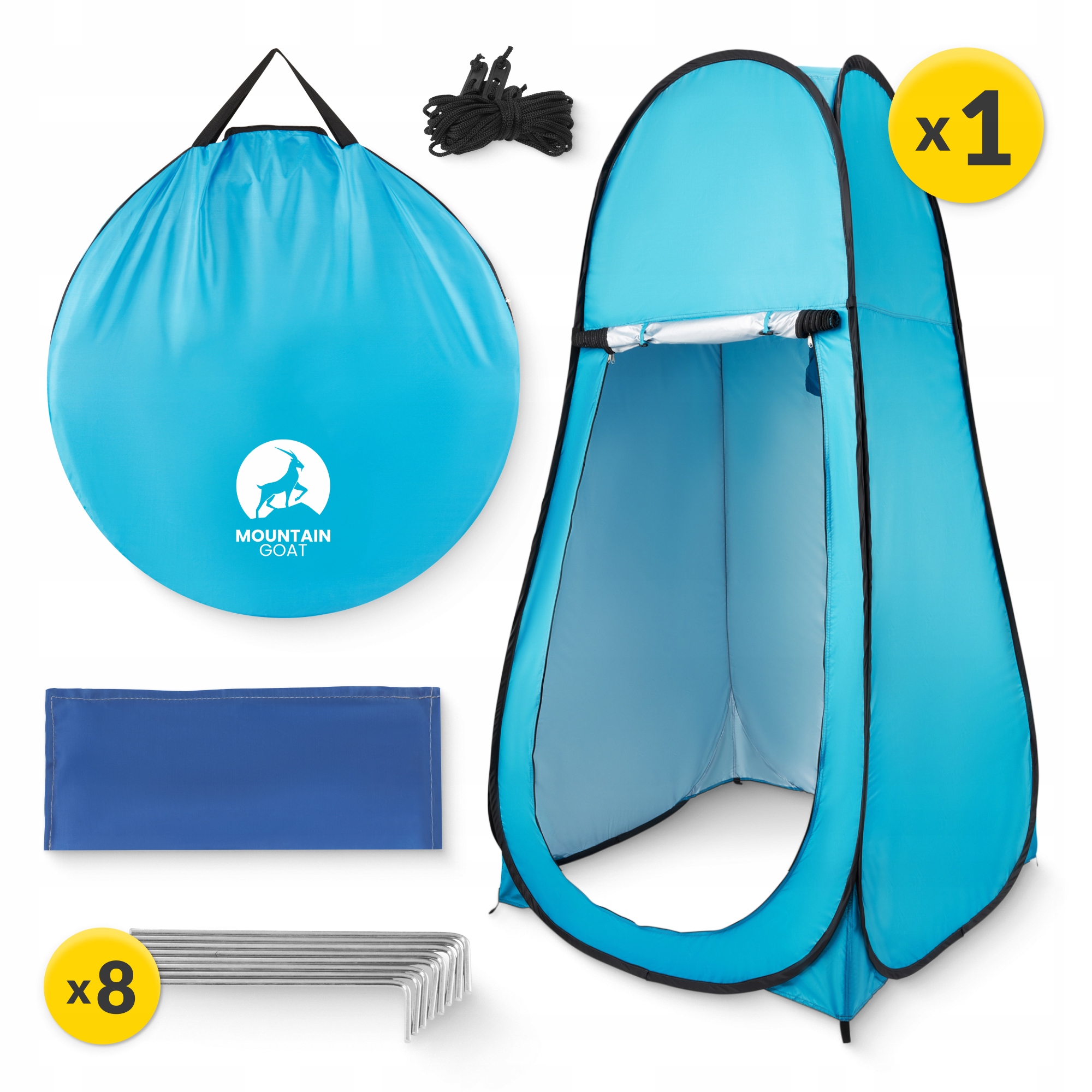 Намет туалет-душ, переодягальня Mountain Goat Pop-Up 200 x 110 x 110 см саморозкладний Sky Blue (P-5905973401456) — мініатюра 6