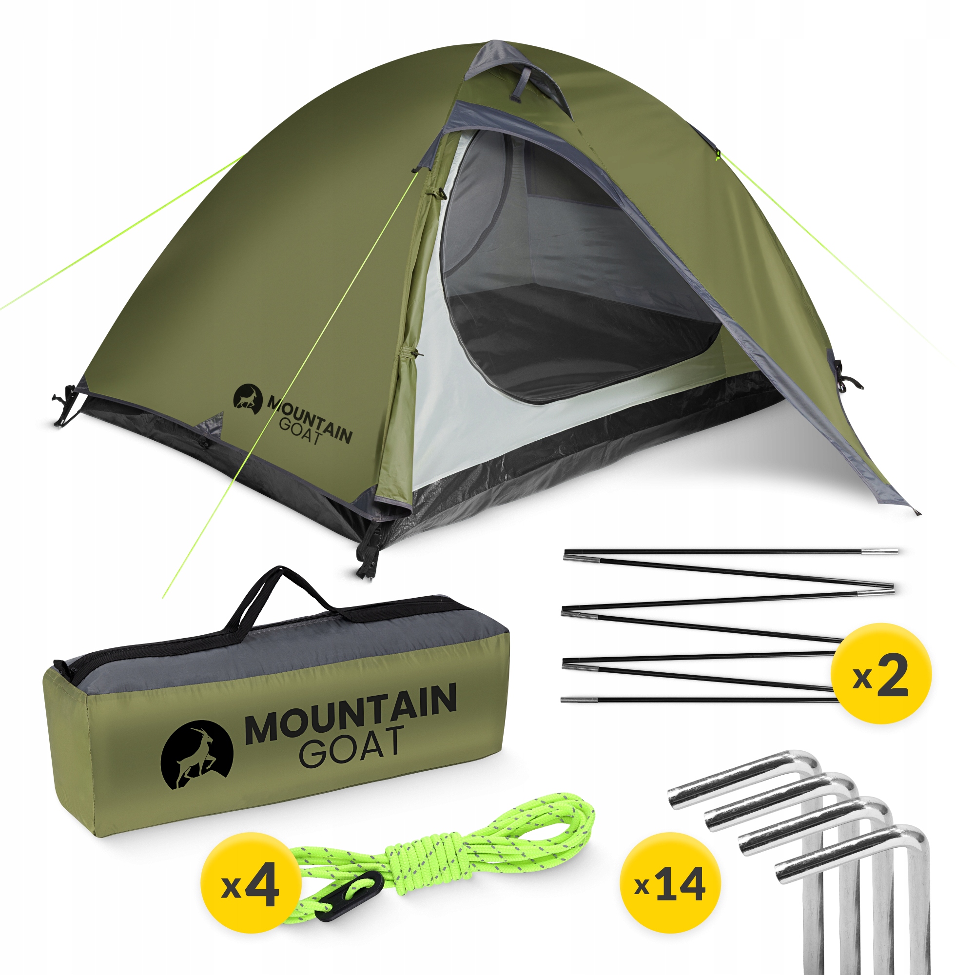 Намет туристичний Mountain Goat Prime Duo 2-місний Olive (P-5905973406567) — мініатюра 8