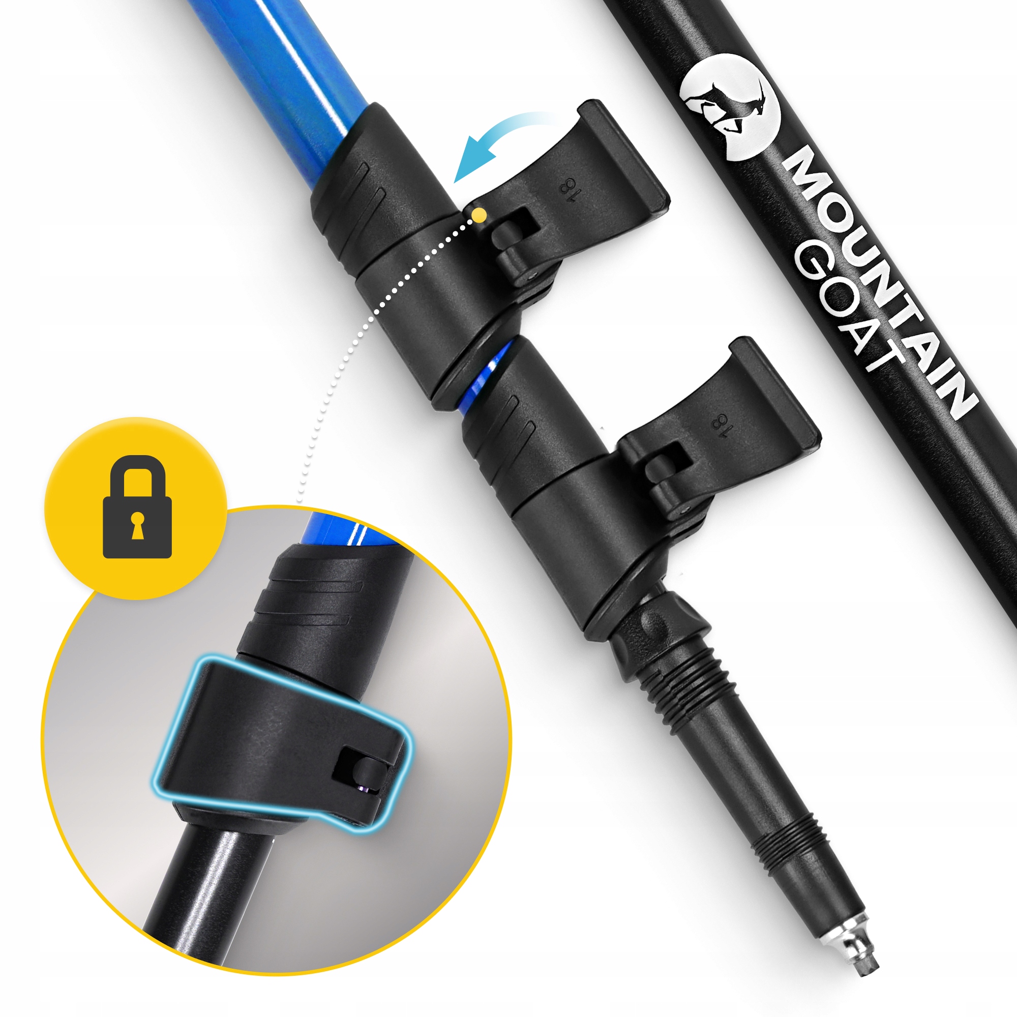 Трекінгові палиці Mountain Goat Peak+ 60-135 см Black/Blue (P-5907739318268) — мініатюра 6