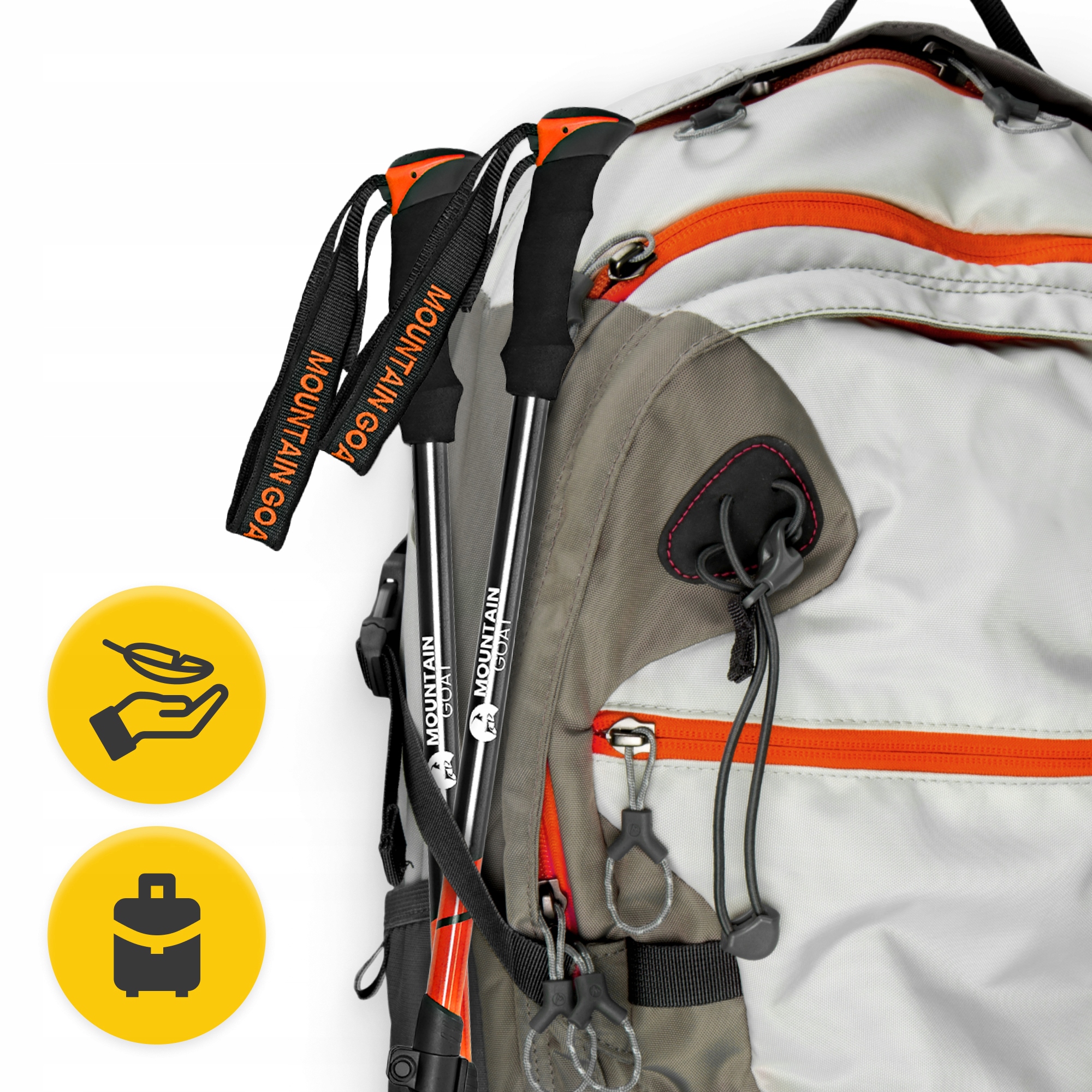 Трекінгові палиці Mountain Goat Peak+ 65-135 см Black/Orange (P-5907739318275) — мініатюра 10