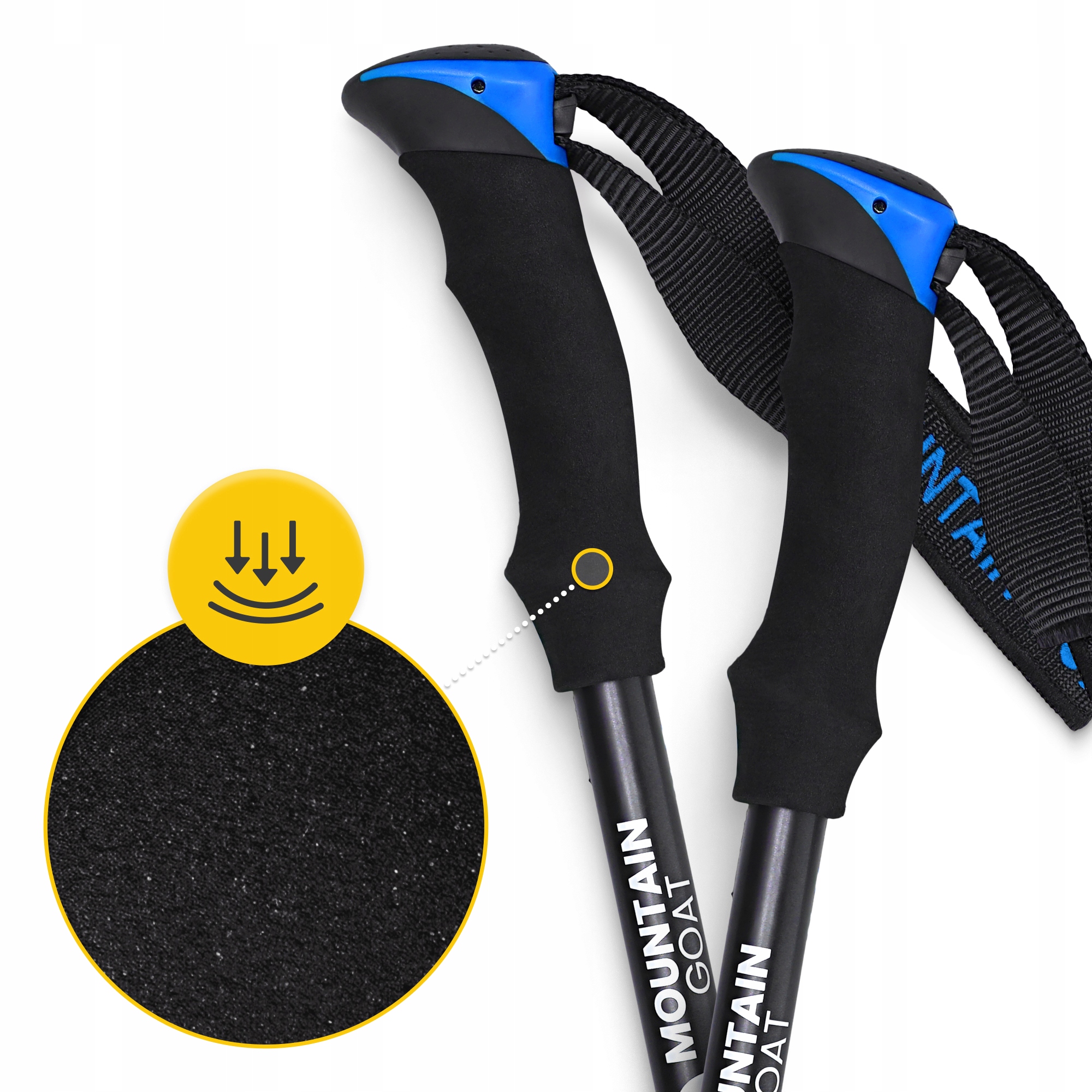 Трекінгові палиці Mountain Goat Pro+ 43-130 см Black/Blue (P-5907739318244) — мініатюра 6