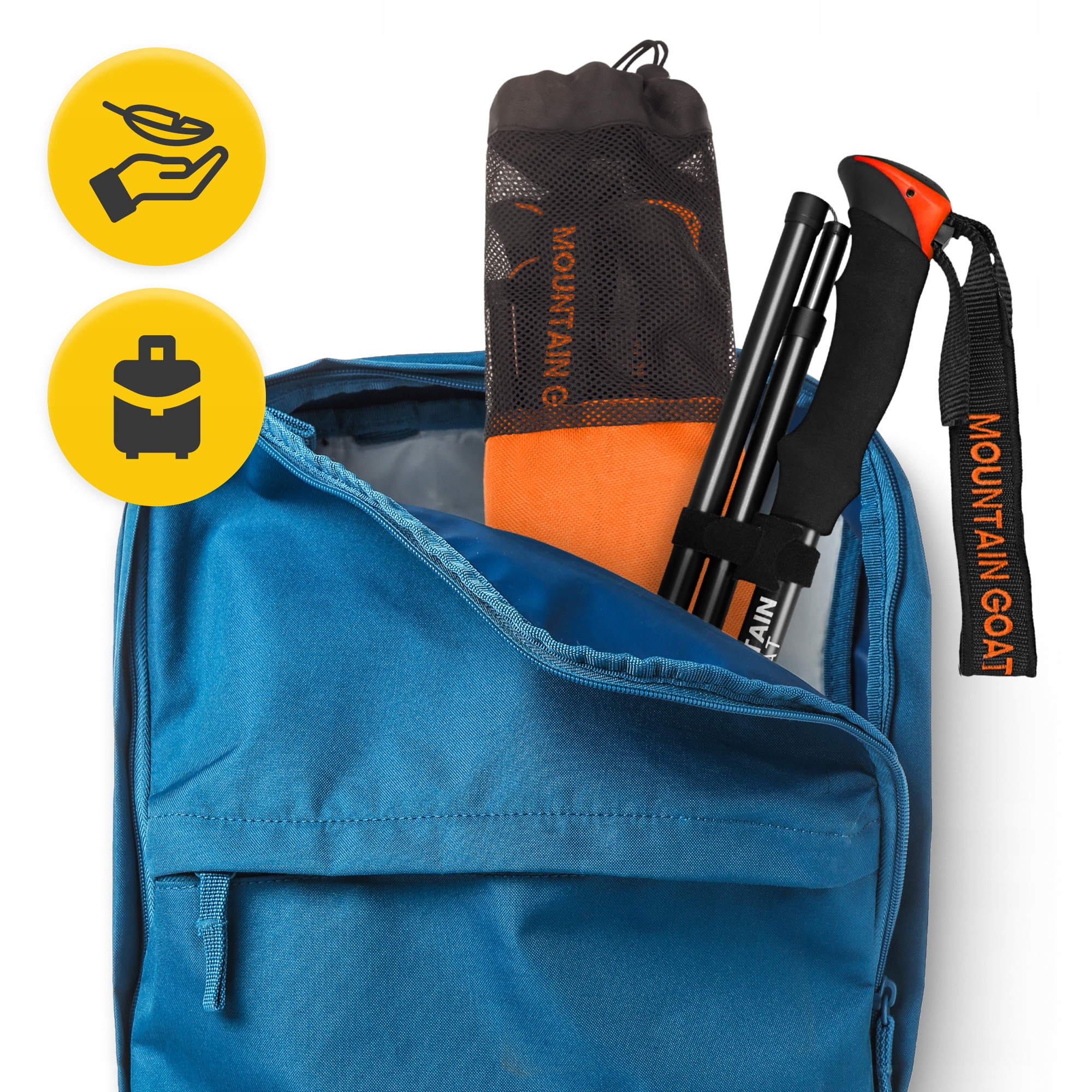 Трекінгові палиці Mountain Goat Pro+ 43-130 см Black/Orange (P-5907739318251)