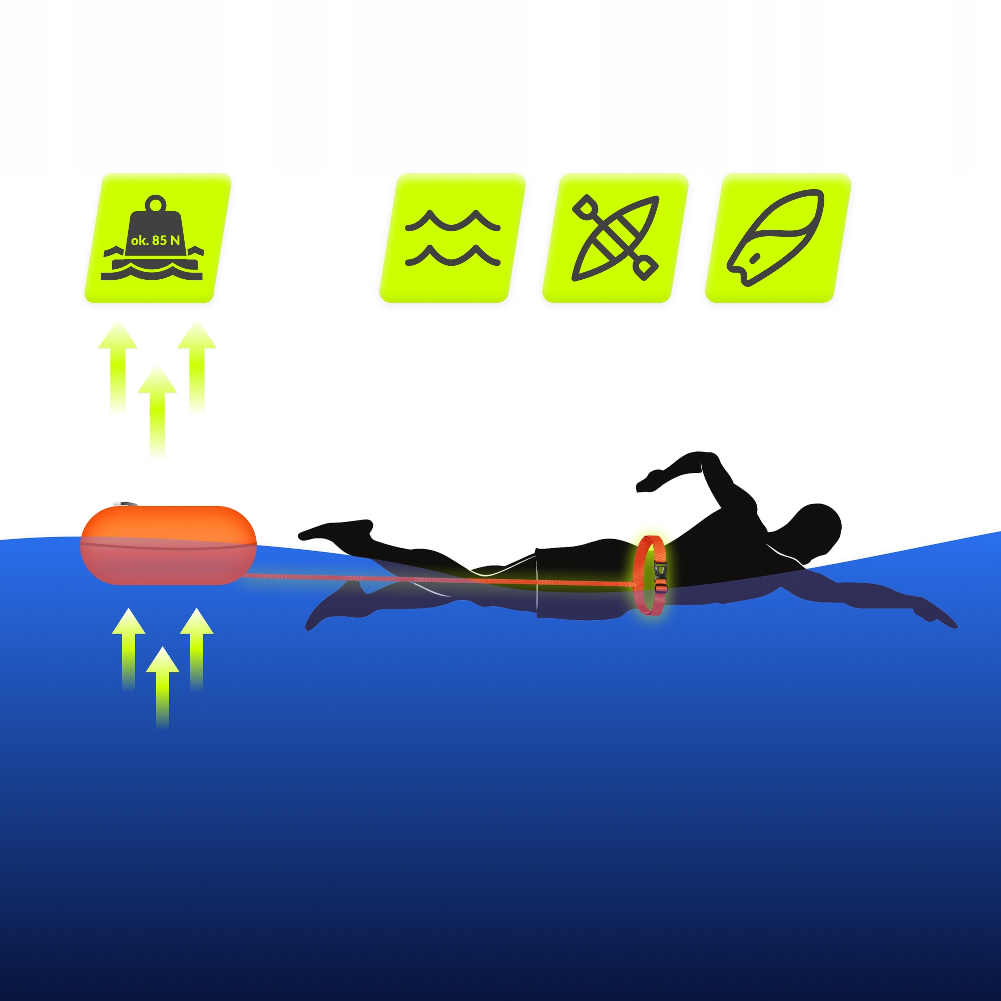 Буй для плавання TSUNAMI Basic надувний Orange (P-5907739314055) — мініатюра 9