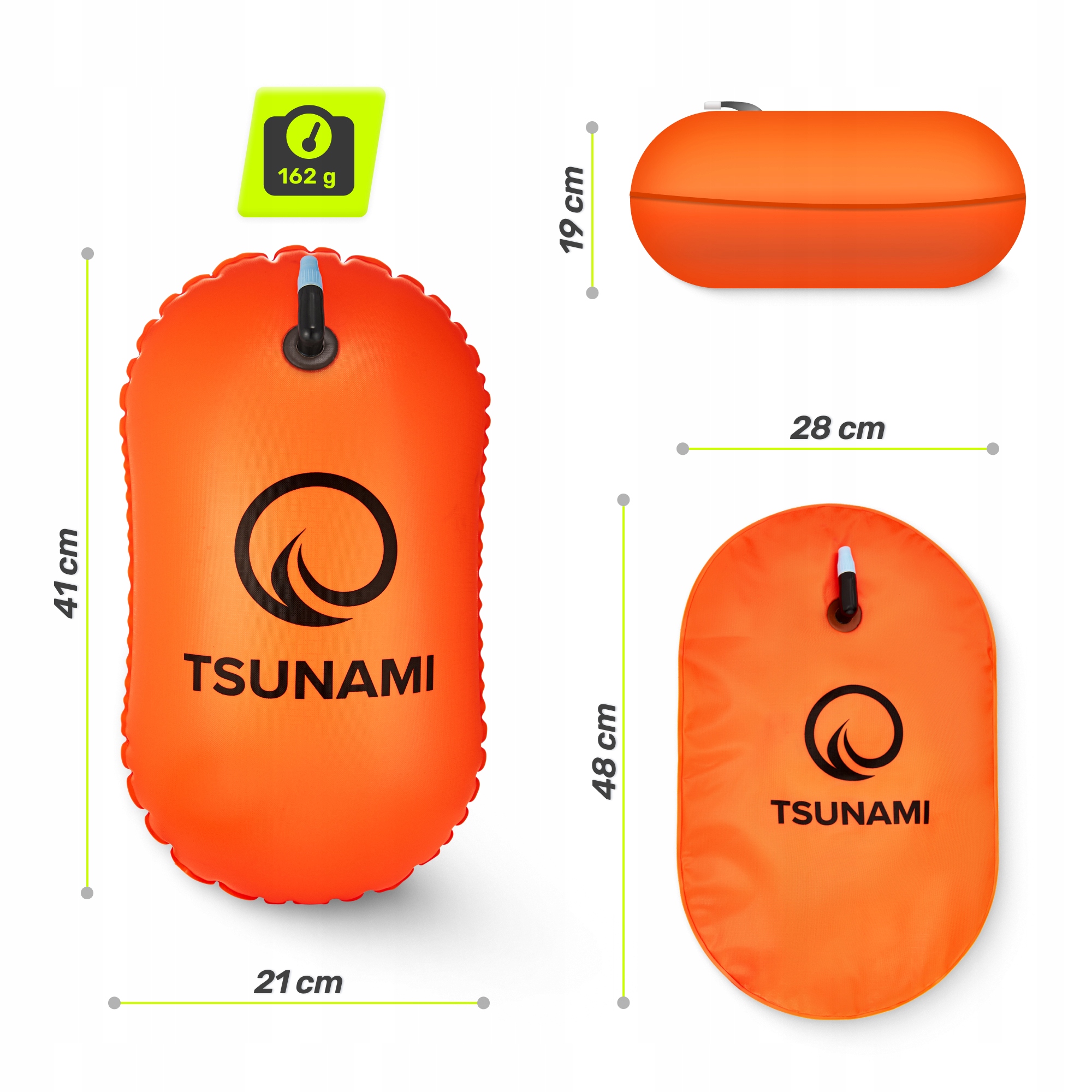 Буй для плавання TSUNAMI Basic надувний Orange (P-5907739314055) — фото 2